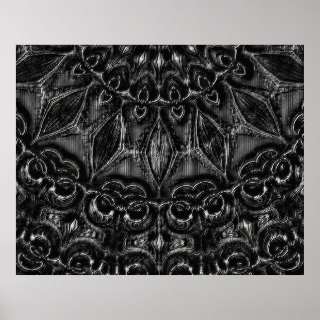 Charcoal Mandala Poster (Vorne)