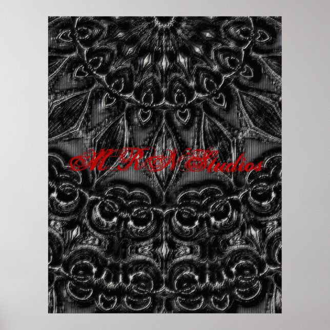 Charcoal Mandala Poster (Vorne)
