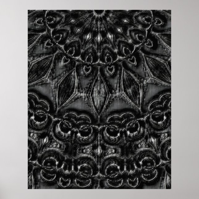 Charcoal Mandala  Poster (Vorne)