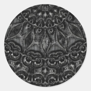 Charcoal Mandala Runder Aufkleber