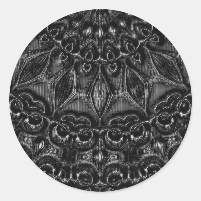 Charcoal Mandala Runder Aufkleber (Vorderseite)