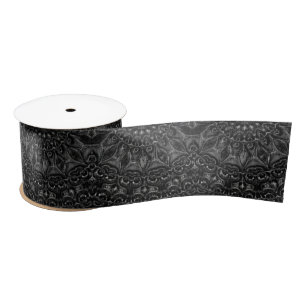 Charcoal Mandala Satin Ribbon Satinband