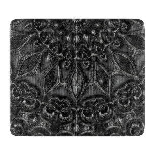 Charcoal Mandala Schneidebrett