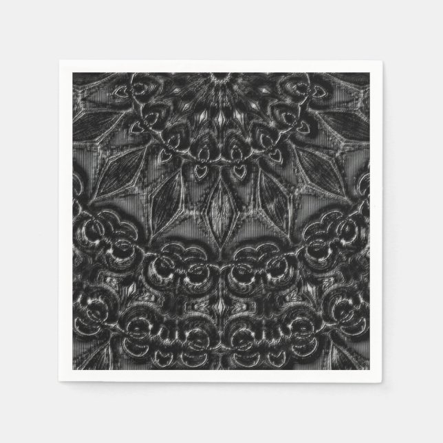 Charcoal Mandala Serviette (Vorderseite)