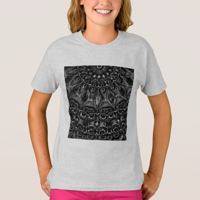 Charcoal Mandala  T-Shirt (Vorderseite)