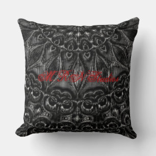 Charcoal Mandala Throw Pillow Kissen