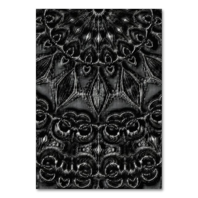 Charcoal Mandala Tischnummer (Vorderseite)