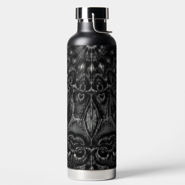 Charcoal Mandala Wasserflasche Trinkflasche (links)