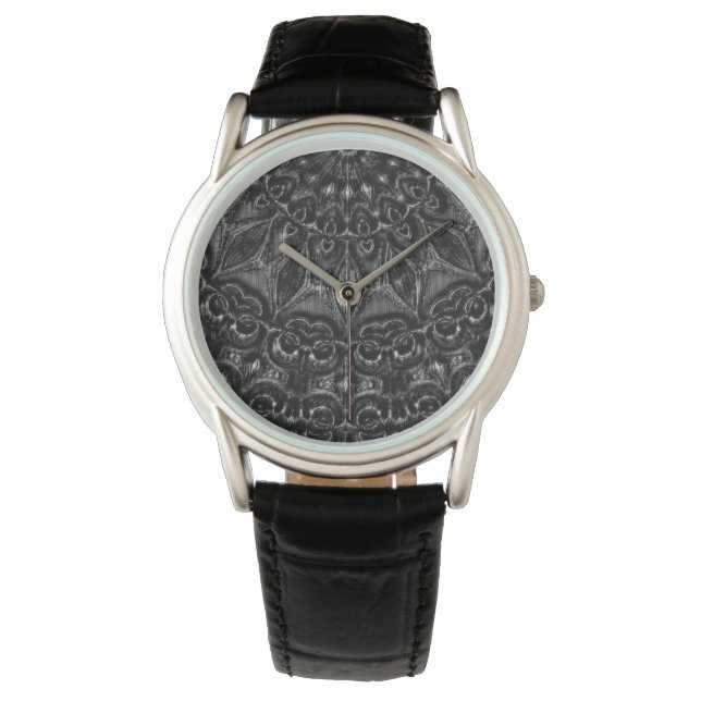 Charcoal Mandala Watch Armbanduhr (Vorderseite)
