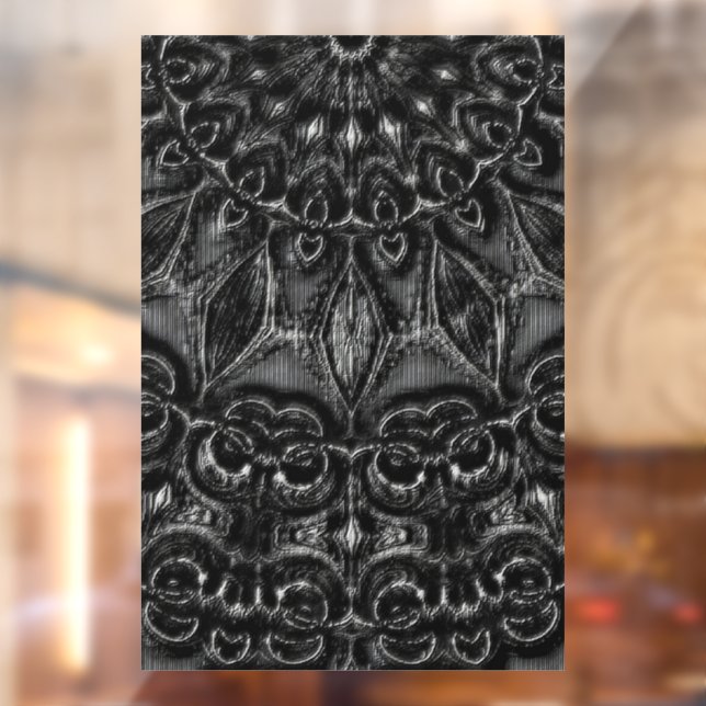 Charcoal Mandala Window Cling Fensteraufkleber (Blatt 2)