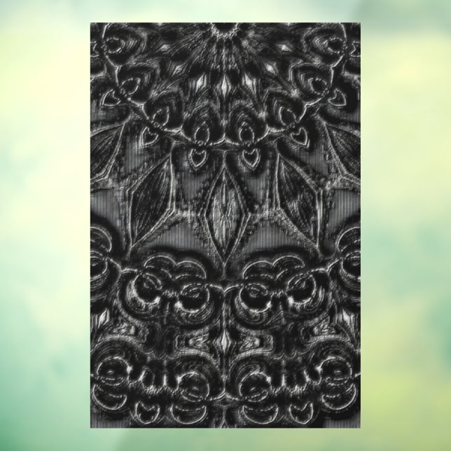 Charcoal Mandala Window Cling Fensteraufkleber (Blatt 3)