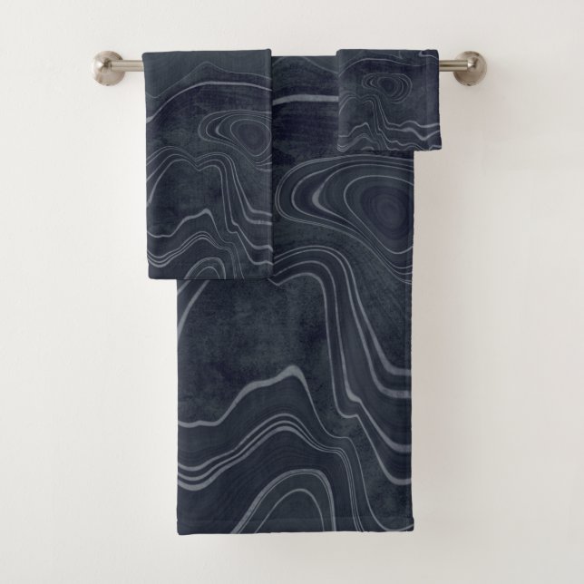 CHARCOAL MARBLE BADEZIMMER TOWEL SET (Insitu)