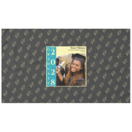 Charcoal Modern Graduation Photo Cap Pattern Tischdecke