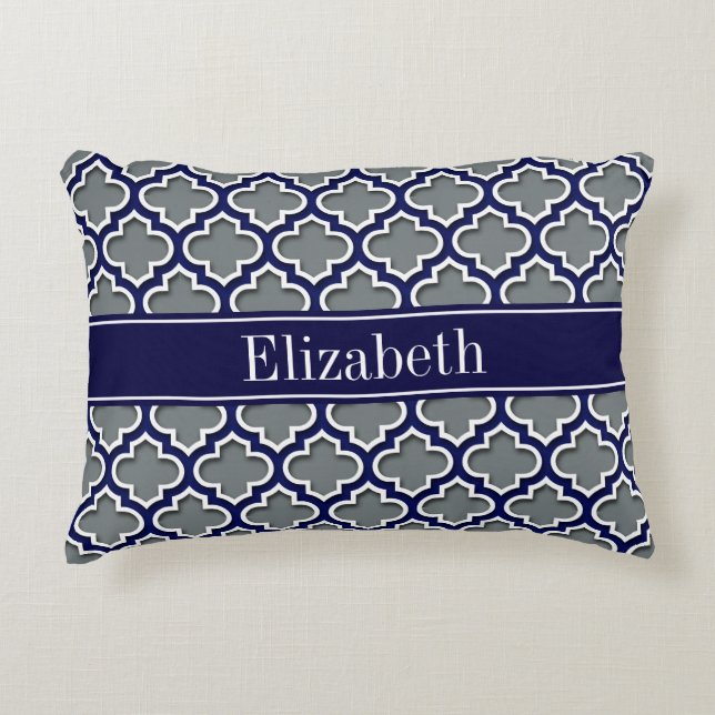 Charcoal Navy Welch marokkanische Navy #5DS Navy M Zierkissen (Vorderseite)