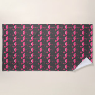 CHARCOAL PINK FLAMINGO HELLE STRANDSTADT STRANDTUCH