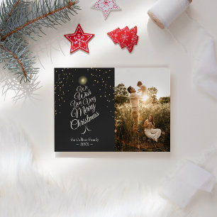 Charcoal Sehr fröhliches Weihnachtsbaumfamilienpor Feiertagskarte