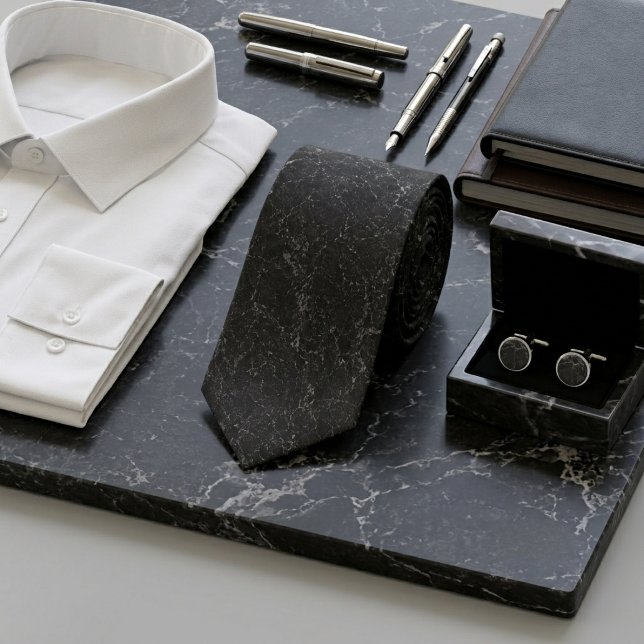 Charcoal & Silver Smoke Marmor Krawatte (Von Creator hochgeladen)