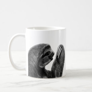 Charcoal Sketch Sloth Tasse