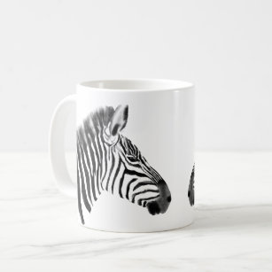 Charcoal Sketch Zebra Kaffeetasse