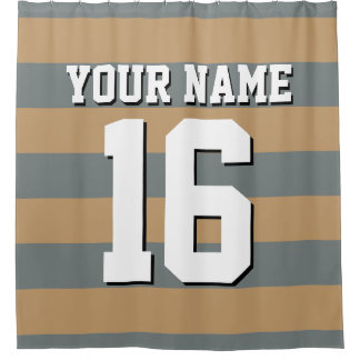 Charcoal Sports Jersey Preppy Strip Duschvorhang