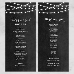 Charcoal String Lights Hochzeitsprogramm Programm