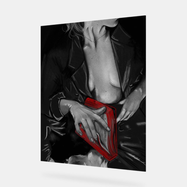 Charcobook Lover Crimson Wall Art Acrylschild (Winkel)