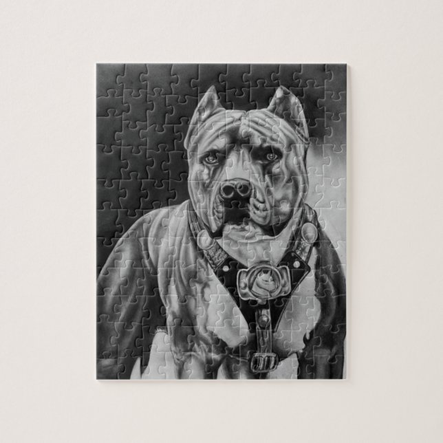 CHARCOIL PITBULL DRAWNING PUZZLESPIEL PUZZLE (Vertikal)
