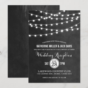Charcostring Lights Hochzeitsempfang einladen Einladung