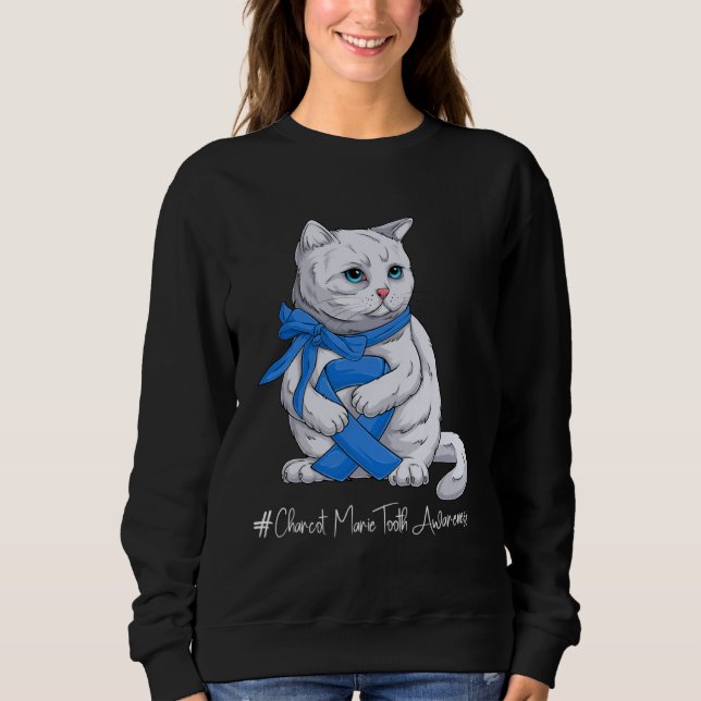 Charcot Marie Tooth Awareness Month Blue Ribbon Ca Sweatshirt (Vorderseite)