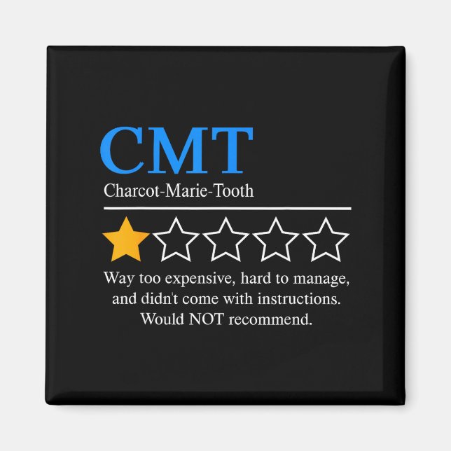 Charcot Marie Tooth Disease Awareness Cmt Not Reco Magnet (Vorne)