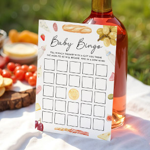 Charcuterie-Baby-Shower-Bingo-Karte Einladung