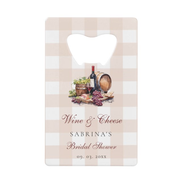 Charcuterie Board Wein & Brautparty Geldbeutel Flaschenöffner (Vorderseite)