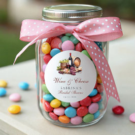 Charcuterie Board Wein & Brautparty Runder Aufkleber