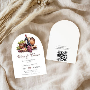 Charcuterie Board Wein & Käse Qr Brautparty Einladung