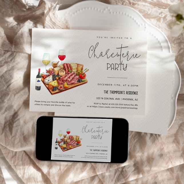 Charcuterie Board Weinkeller Jegliches Party Einladung (Von Creator hochgeladen)