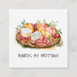 Charcuterie Käse Fleischkarte Quadratische Visitenkarte