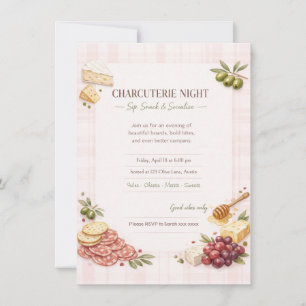 Charcuterie Mädchen-Abend-Party-Einladung Einladung