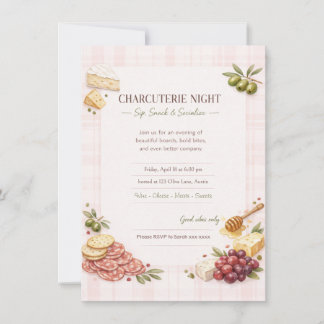 Charcuterie Mädchen-Abend-Party-Einladung Einladung