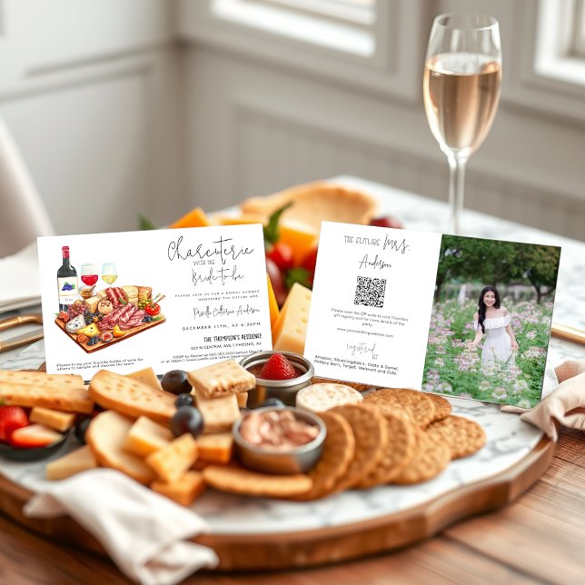 Charcuterie-Party mit dem Bride QR Code Foto Einladung (Von Creator hochgeladen)