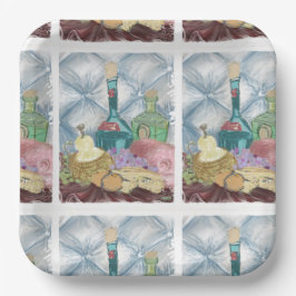 Charcuterie Wein und Käse Pappteller