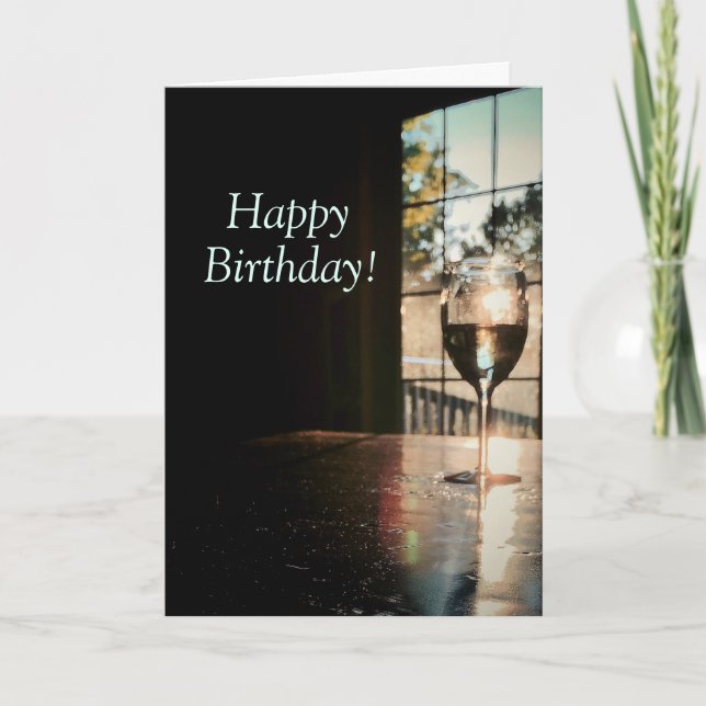 Chardonnay and Sunshine Birthday Card Karte (Vorderseite)