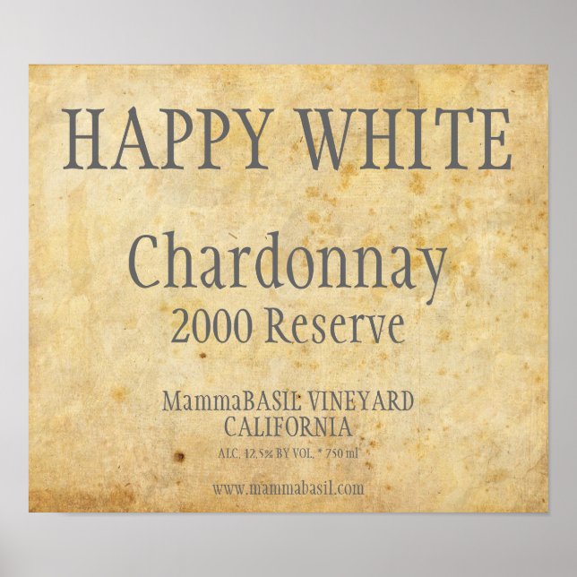Chardonnay Label Poster (Vorne)