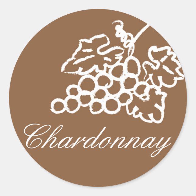 Chardonnay - Maßgeschneidert Runder Aufkleber (Vorderseite)