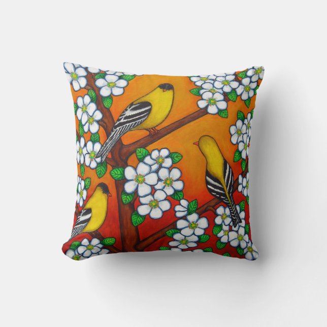 Chardonnay-Sonnenuntergang-Polyester-Wurfs-Kissen Kissen (Vorderseite)