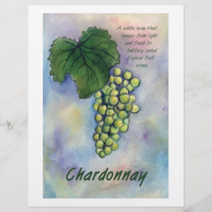 Chardonnay Wein Trauben & Beschreibung Letterhead