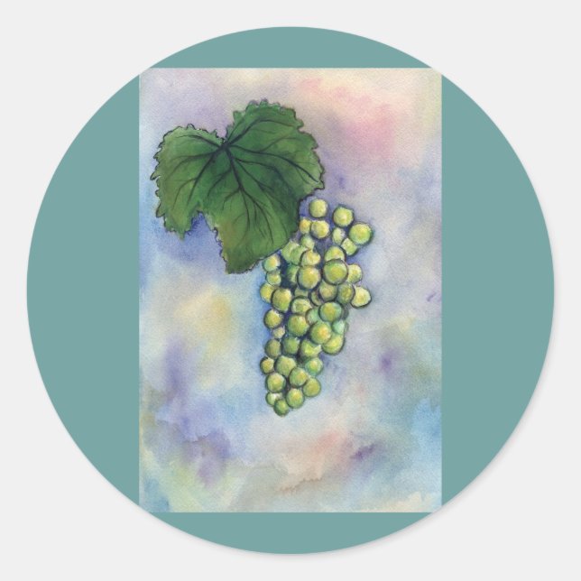 Chardonnay Weintrauben Aufkleber (Vorderseite)