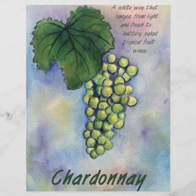 Chardonnay Weintrauben & Beschreibung Flyer (Vorne)