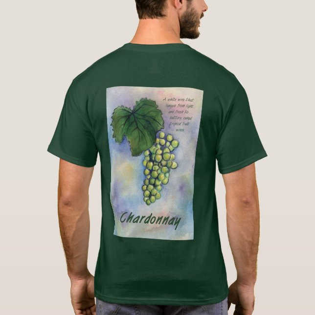 Chardonnay Weintrauben & Beschreibung Shirt (Rückseite)