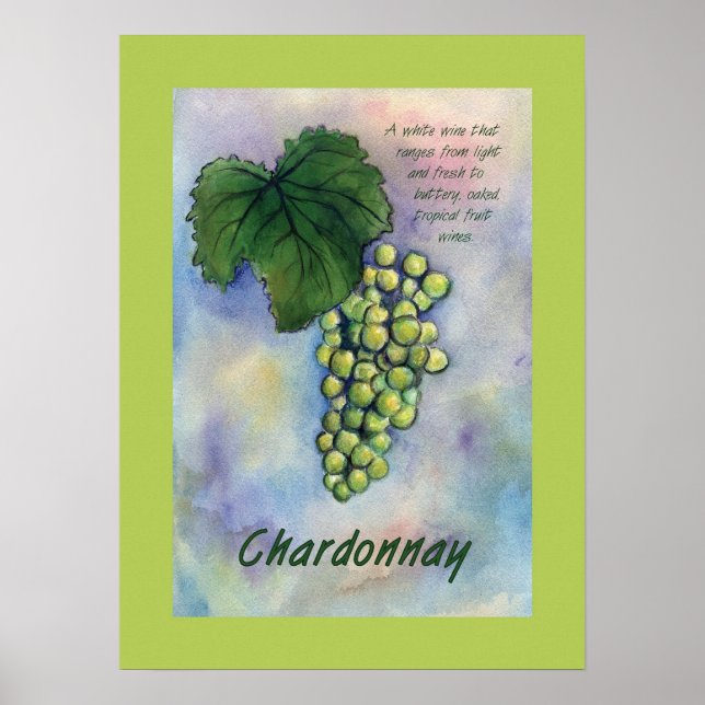 Chardonnay Wine Grapes Poster (Vorne)