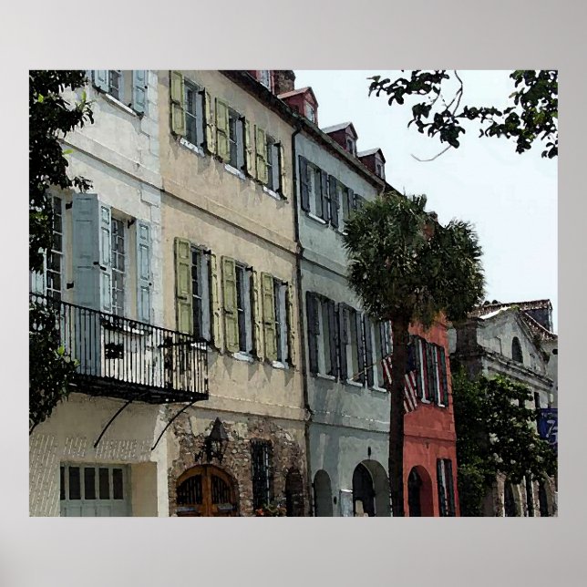 Chareleston Watercolor Poster Print (Vorne)